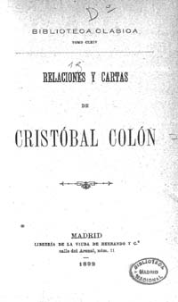 Relaciones y cartas de Cristóbal Colón | Biblioteca Virtual Miguel de  Cervantes